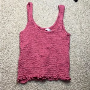 Flamingo Pink Crop Top . Fitted . Size: Small .
